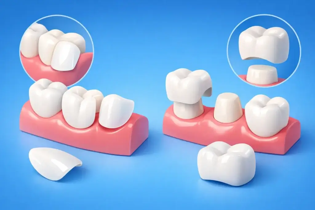 Carillas o coronas dentales: qué elegir
