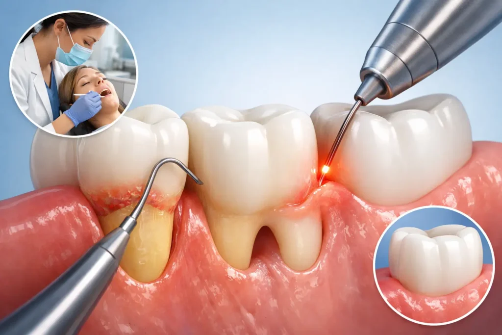 Tratamiento dental para la encía retraída