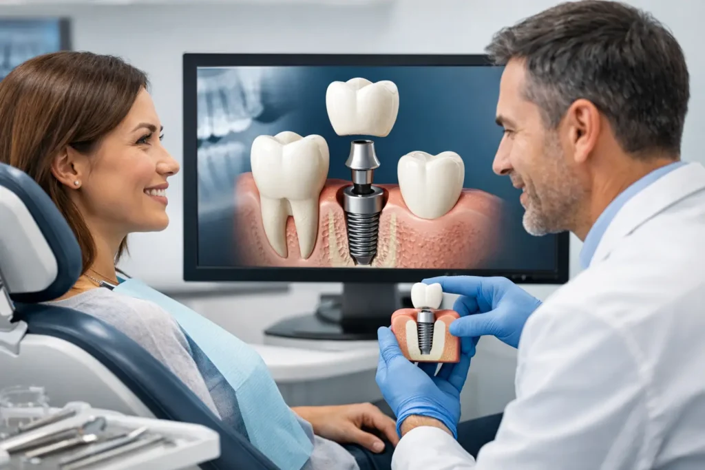 Caso de implante dental unitario bien planificado