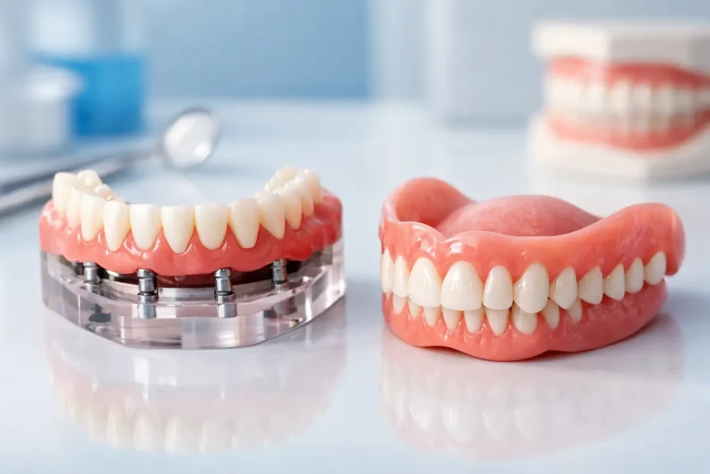 Prótesis híbrida versus dentadura convencional