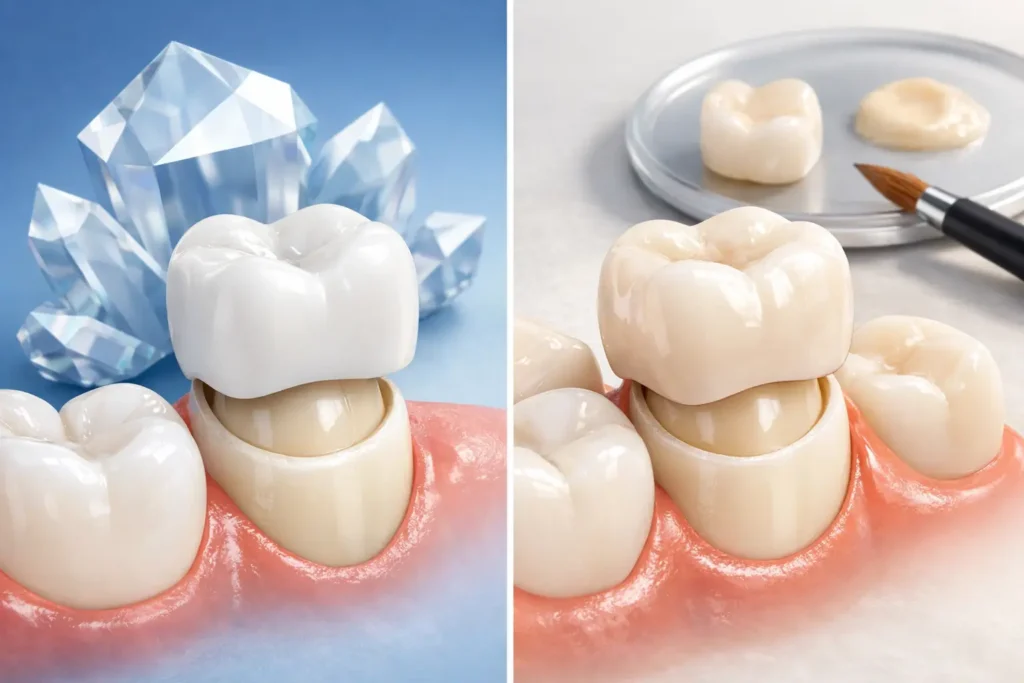 Zirconio o porcelana para coronas dentales